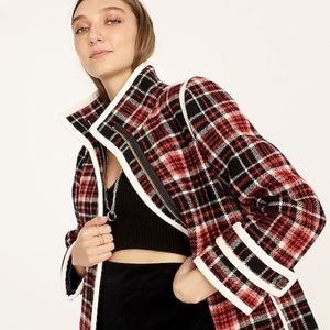 NWT - J.Crew Collection Exclusive Italian Plaid Stadium-Cloth Wool Car Coat